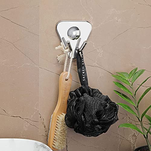 Image of Stainless Steel Robe Hooks for Bathroom, Cloth Hanger Door Wall Robe Hooks for Hanging Keys,Clothes,Towel, Keys, Bathroom Accessories (Maxx- Set-2)