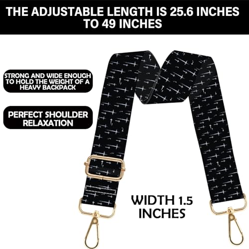 Image of Purse Strap Crossbody Shoulder Canvas Straps 1.5 inch Wide Replacement Adjustable Aesthetic Cute for Women Girls Bag