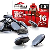 Chair Glides X-PROTECTOR – 1.5' Furniture Glides 16 pcs – Best Nail on Furniture Sliders – Premium Chair Leg Floor Protectors – Slide Effortlessly with Chair Leg Pads that Protects Your Floor!