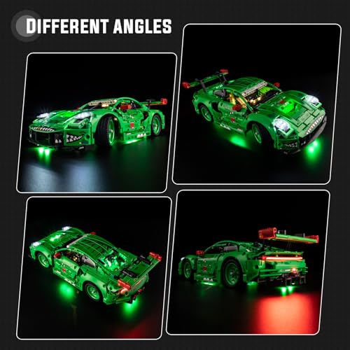 Image of Nitemode Light Kit Compatible with Lego Technic Porsche 911 GT3 R Rexy AO Racing Car 42224, Upgraded Brightness Adjustable Lighting Accessories (No Model)