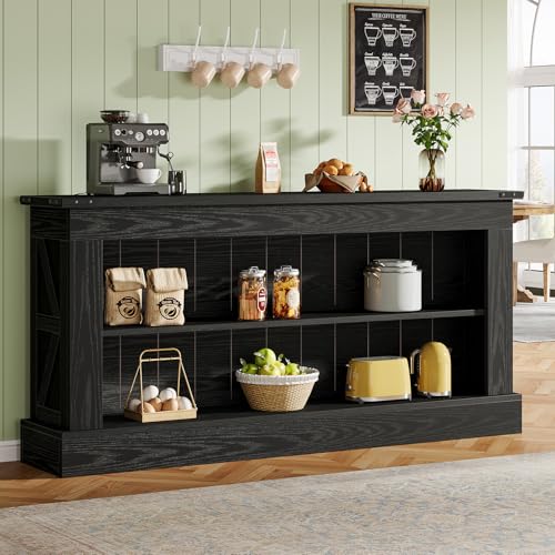 Image of Tribesigns Farmhouse TV Stand for 70-Inch TV, 63 inch Entertainment Center with Storage, Modern Media Console Table for Living Room, Bedroom (Black)