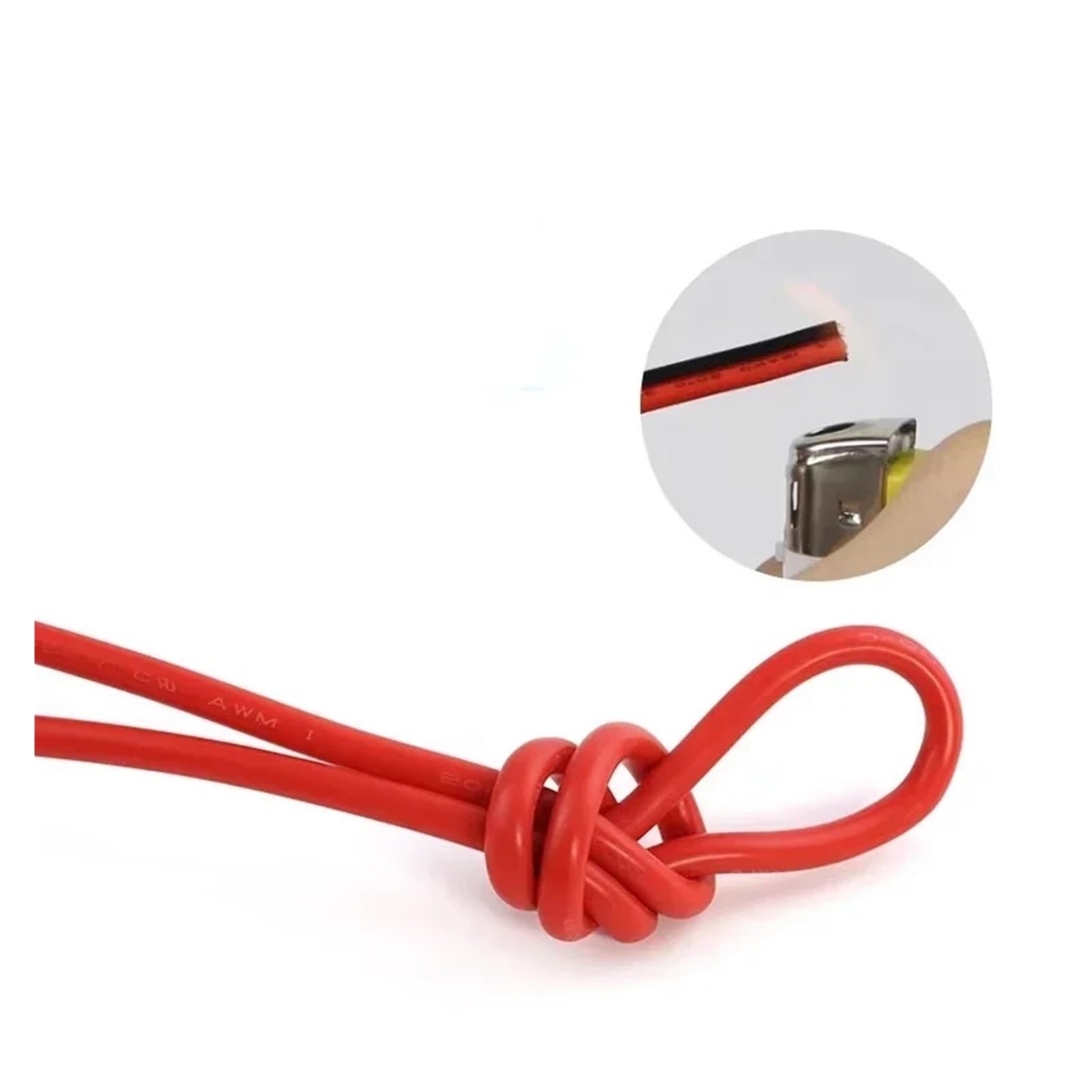Cable De Silicona Suave 2 Pines, 1/2/3/5/8/10/20M, 30, 28, 26, 24, 22, 20 AWG, Cables Electrónicos, Cobre Estañado Flexible(8m,20AWG)
