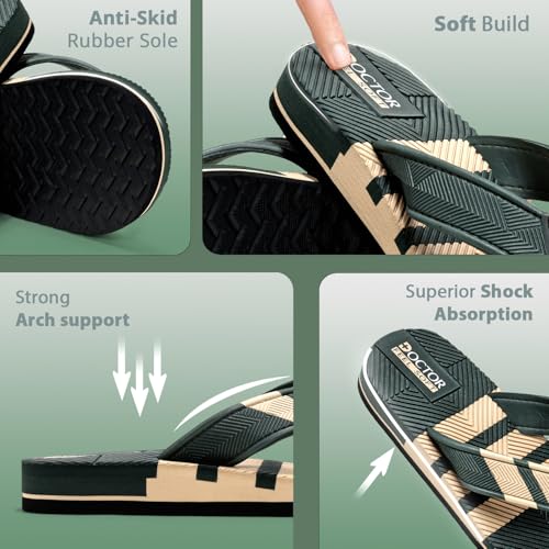 Image of Men Stylish Thong Slippers with Textured Anti-Slip Sole, Comfortable Cushioned Footbed, Lightweight Everyday Wear Slippers for Indoor and Outdoor Use