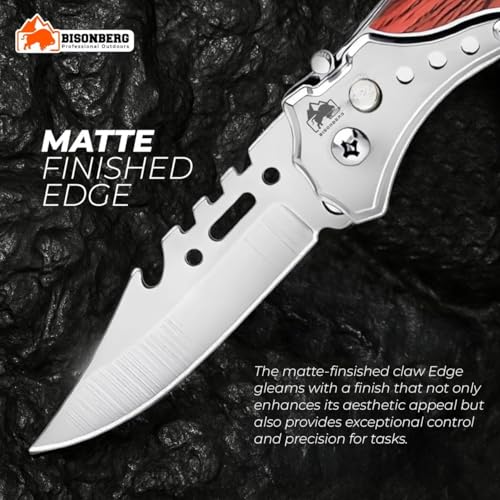 Image of Foldable Knife | Utility Knife for Kitchen Home Ideal for Portable -with Antique Miniature Chopper For Kitchen, Home, Travel and Office Tool Carbon Steel | Multipurpose Carbon Steel Blade for Kitchen (WOODEN)
