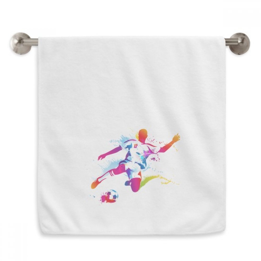 Serviette foot blanche moelleuse 13x29 inch pour la douche et le sport
