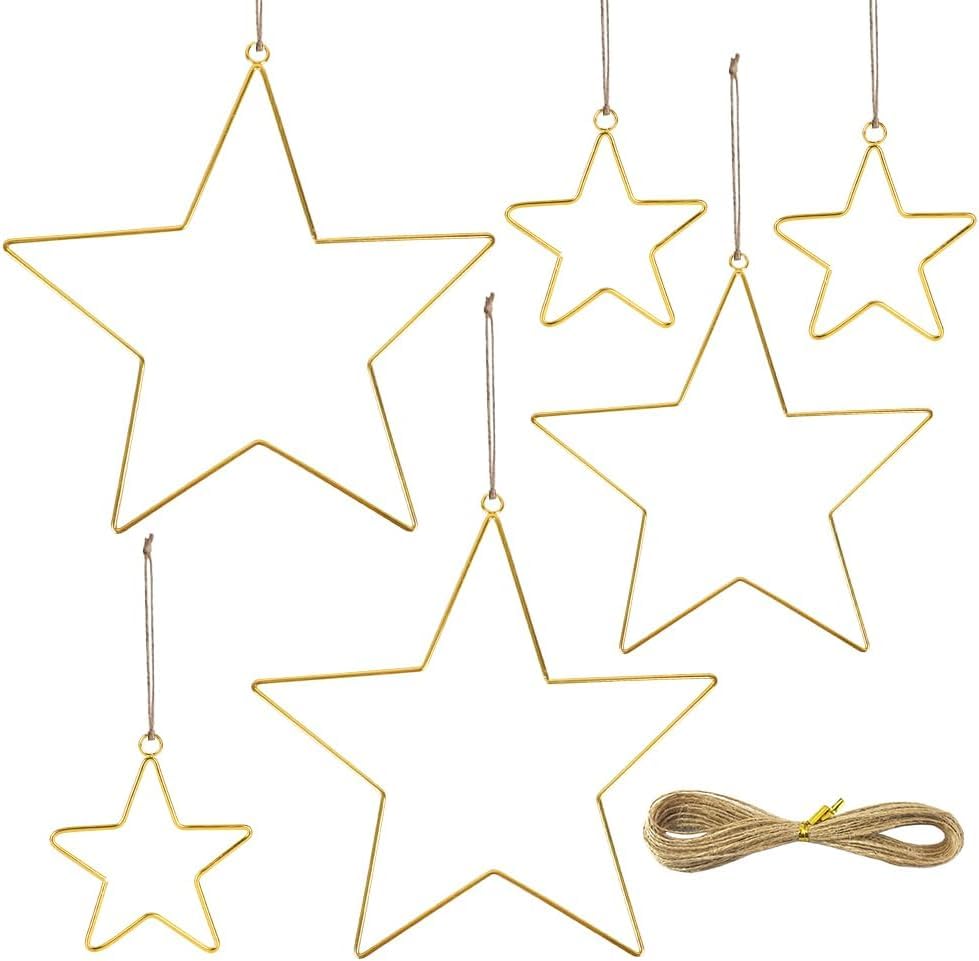 Tutamaz Metallstern Weihnachtsstern, 6 Stück Metallring Stern, Metall...
