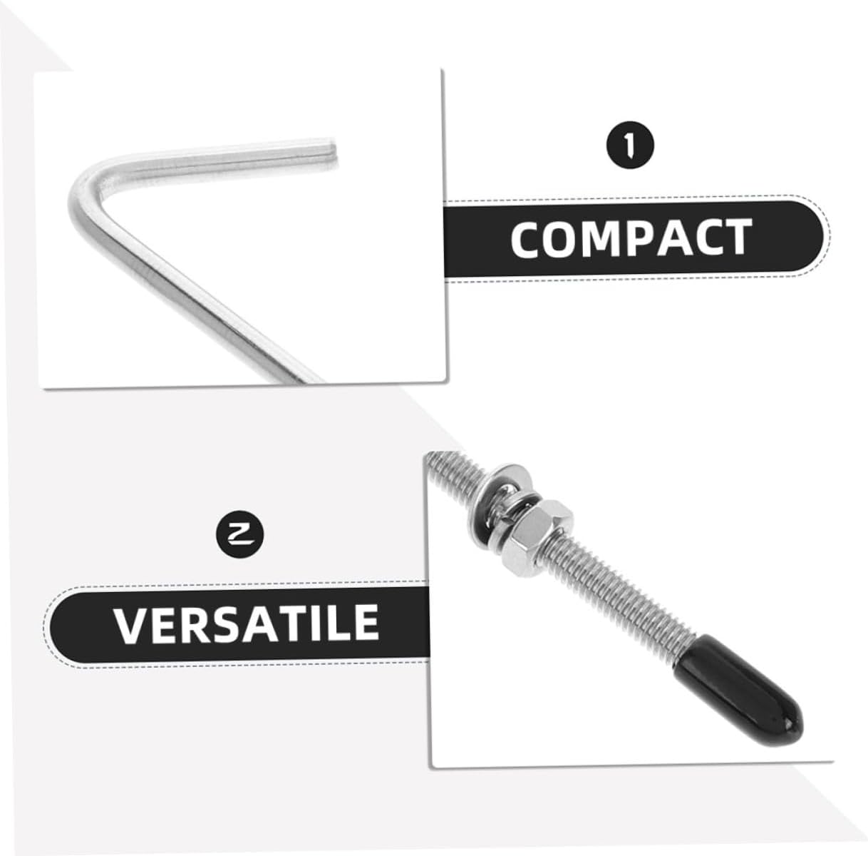 2set Stainless Steel Battery Bracket Kit Battery Hold down Bolts Steel