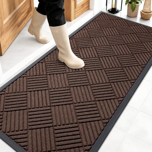 Image of OLANLY Front Door Mat Outside Entrance 59x23, Waterproof Heavy-Duty Doormat