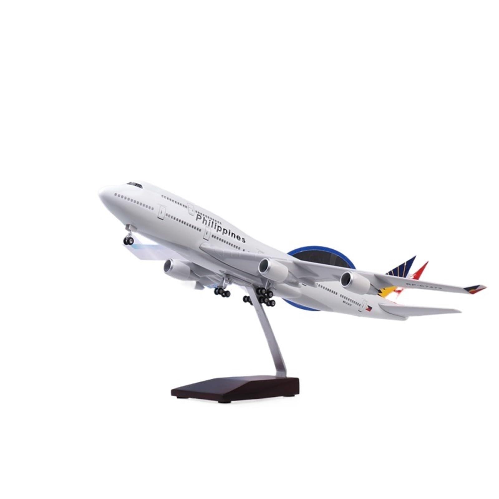 Repliki modeli samolotów 1/150 model odlewu kolekcjonerski samolot 47 cm dla filipińskich linii lotniczych dla Boeinga 747-400 samolot pasażerski miniaturowy model samolotu (ze światłem)