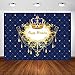Produktbild Mehofoto Alles Gute zum Geburtstag Foto-Hintergrund Royal Blue Kleiner Prinz und Prinzessin Crown Backdrops 7x5ft Geburtstagsfeier-Feier Banner Fotografie Hintergrund