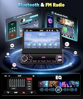 KYNNT Single Din Flip Out IPS Touchscreen Car Stereo, 7inch Car Stereo with Bluetooth Car Audio Receivers, Backup Camera, FM Radio/Mirror Link/USB/AUX/TF/Type-C Fast Charging