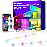 Yocrostar 300ft Permanent Outdoor Light,RGB Eaves Lights with App Control Remote,DIY IP67 Waterproof Under Eave Lighting,Outside led Lights for House,Party,Christmas Decorations(2 Rolls 150FT)