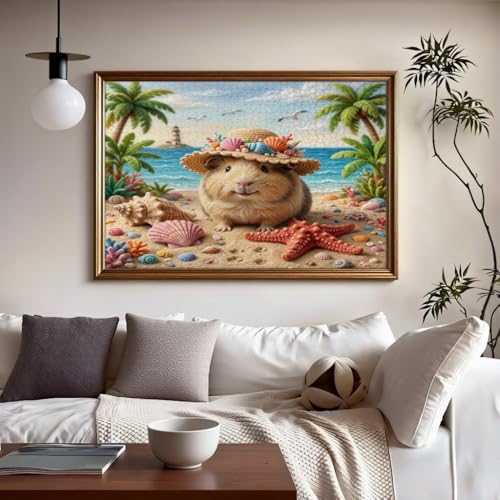 Rompecabezas de madera de 1000 piezas con encaje perfecto y estampado de cobaya 5