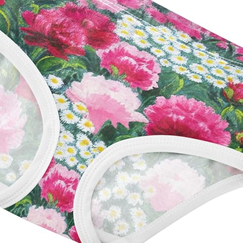 Stylish Girls Underwear Toddler 2t Cotton Little Girl Panties Red Pink Peonies White Daisies Briefs Underpants4