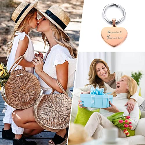 Mprainbow Custom Personalized Stainless Steel Heart Love Keychain Keyring Keychain For Girl Women,Mom Daughter Gf Gift #TOP1