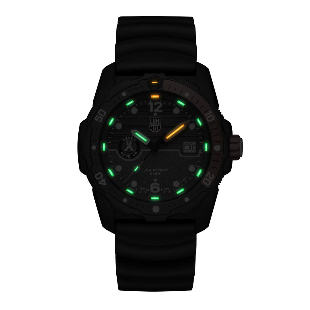 Luminox Bear Grylls Survival XB.3729 zegarek męski 42 mm - zegarek do nurkowania w kolorze czarnym z wyświetlaczem daty 200 m wodoszczelny, czarny, Wstążka