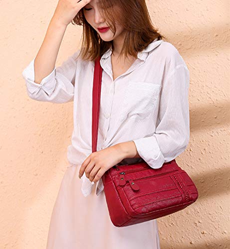 Shoulder Bag for Women, Soft PU Leather Purses with Multi Pockets Crossbody Bag Pocketbooks for Daily Use Travel4