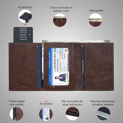 The Wallet Store Men Aluminium Defender RFID Cardholder (Brown) - Image 8