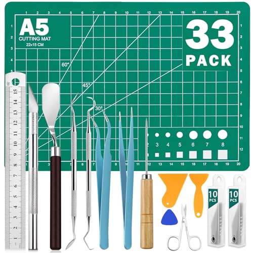 CLOYAN 33pcs Weeding Tools for Vinyl Set, Precision Craft Vinyl Weeding Tools Kit for Scrapbooking, Weeding Vinyl, DIY Art Work Cutting, Lettering, Splicing.