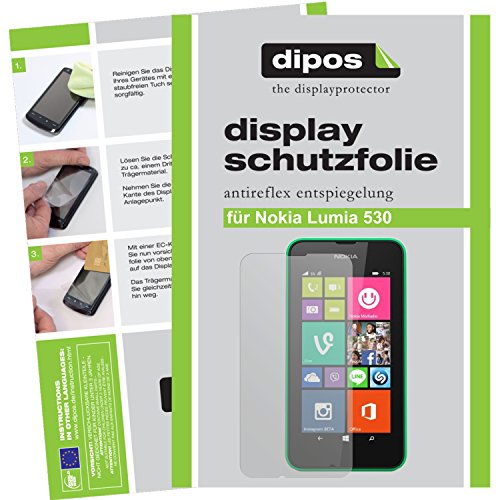 dipos I 2X Schutzfolie matt kompatibel mit Nokia Lumia 530 Folie Bildschirmschutzfolie