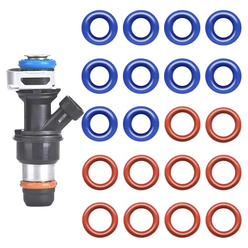 JA&MIU 20 PCS Fuel Injector O-Ring Set O-Ring Injector Rebuild Kit Universal Repair Kit for Various Vehicle Model Replacement 217-1588 Fuel Injector O-Ring Seal Kit for GM