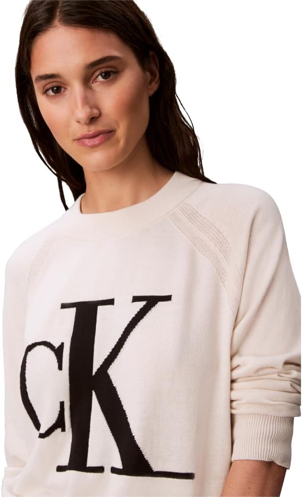 Calvin Klein Womens Monogram Logo Mockneck Sweater - Image 4