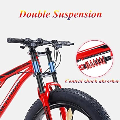 YQCXG Mountainbikes, Mountainbike für Herren und Damen, 26-Zoll-Räder, 4-Zoll-breite Offroad-Reifen, 7/21/24/27/30-Gang-Fullpension-Mountainbike für Erwachsene und Jugendliche, Kohlensto – Bild 4