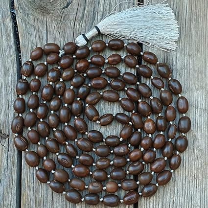 DEVAMA THE DIVINE Kamal Gatta Mala 108 Beads Original Certified कमलगट्टे की माला Beautiful Lotus Seeds Mala Thamarai Mani Malai Rosary Beads Blessed Seeds Lord Maa Laxmi