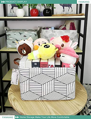 Fankang Storage Basket,Nursery Hamper Canvas Laundry Basket Foldable With Waterproof Pe Coating Storage thumb #3
