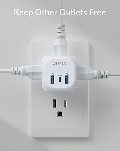 Miniatura 5 de Anker Extensor de salida USB C, extensor de salida Anker 321 con 3 salidas y carga USB C de 20 W para iPhone serie 1312, carga de entrega de energía
