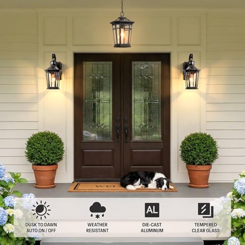 Gleamz Large Dusk to Dawn Outdoor Pendant Light, Easy Installation by Gleamz - Used condition - Image 8