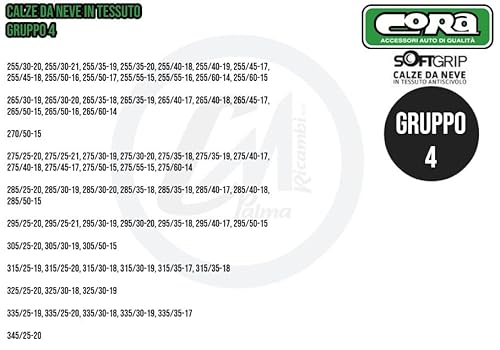 Cora Softgrip - Gruppo 4 Calze Da Neve In Tessuto Antiscivolo - 8