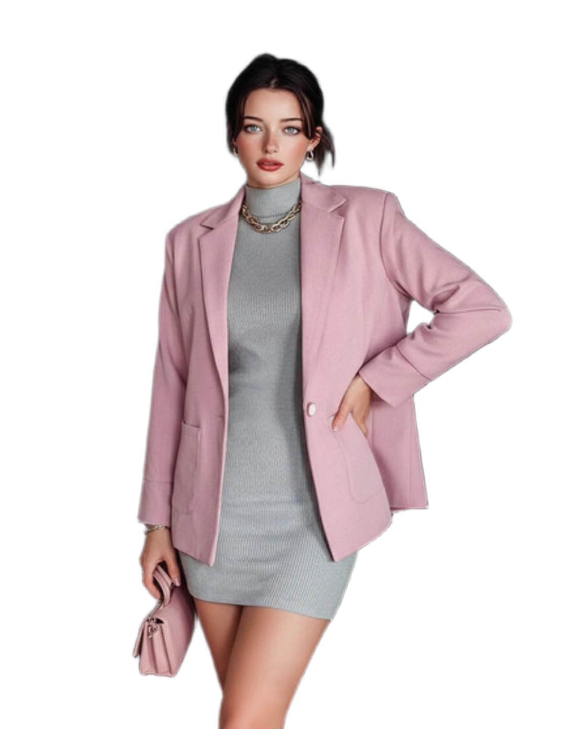 Women Slim Fit Blazer | Corporate Office Wear Lavender Jacket-image-46