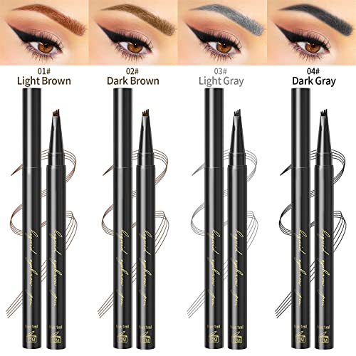 Eye Brown Makeup, Eyebrow Pencil With A Micro-Fork Tip Applicator Creates Natural Looking Brows Effortlessly And Stays On All Day, 4D Hair Stroke Brow Stamp Brush, Gift For Women #TOP5