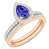 Dazzlingrock Collection Anillo de compromiso para mujer, oro rosa 9,5