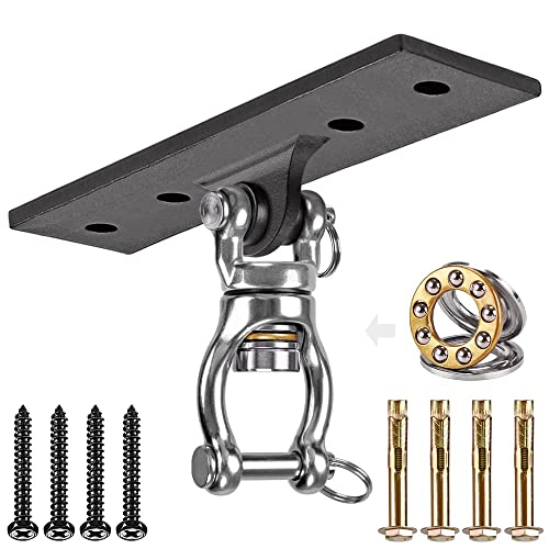 BeneLabel Ensemble de balançoire robuste pour aire de jeux intérieure et extérieure, kit de suspension pour balançoire de porche pour bois et béton avec 4 vis à bois et 4 boulons d'extension, 408 kg Cover