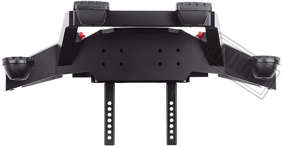 INJORA RC Front Bumper Metal Front Bumper RX-4 with Led Light for 1/10 RC Crawler TRX4 Sport 82024-4 Parts (Black)