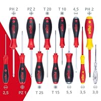 Wiha Schraubendreher Set 13-teilig I VDE geprüftes Werkzeug für Elektriker I mit Schlitz-, Kreuz- & Torx, Schlagkappe & Phasenprüfer, für Profis und Heimwerker (47176) – Ansicht 2