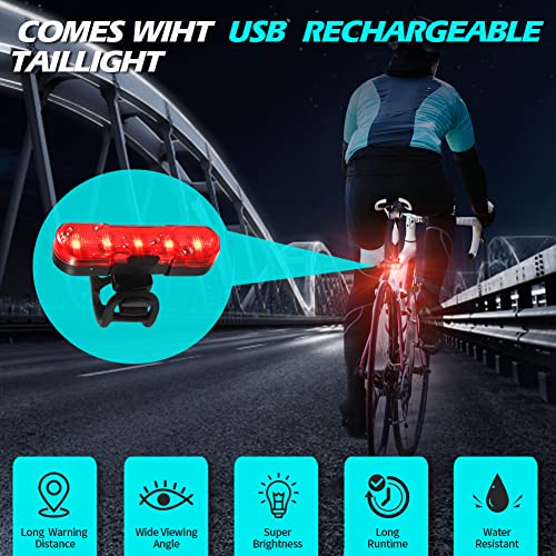 LUZWAY Éclairage Vélo | Éclairage Vélo Avant et Arrière USB Rechargeable | Lumière Vélo Étanche | Mode de Détection de Lumière | Lumière d'équitation de Nuit | Ultra Puissant Lumineuses - Image 7