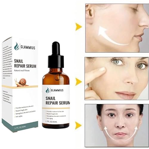 Miniatura 2 de Glammius Snail Repair Serum con filtrado de caracol, retinol y aceite de ricino (antienvejecimiento) 1.7 oz (1.7 fl oz)