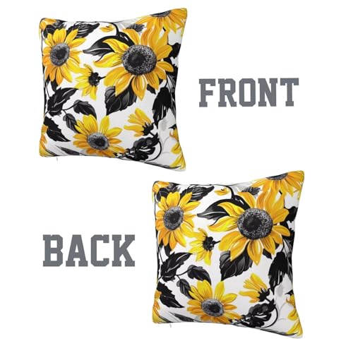 Housses de coussin 70x70 cm lot de 2 tournesol automne pour decoration canape et lit