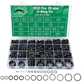 Wgsajlo 1020 Pcs O Ring Kit, 20 Sizes Nitrile Rubber O Ring Assortment Kit