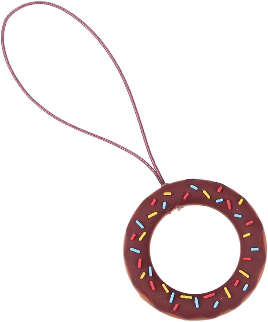Angoily Cute Doughnut Mobile Phone Strap Lanyard Keychain for Anti-Lost Finger Ring Compatible 7/8/XS/Hanging Pendant for Keys and Accessories