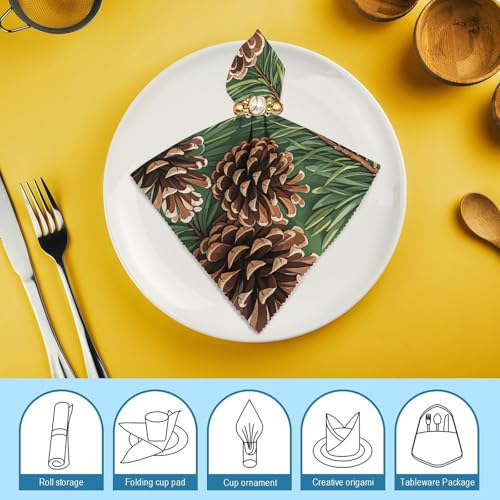 Servilletas de tela Pine Cone Border 4 unidades miniatura 7