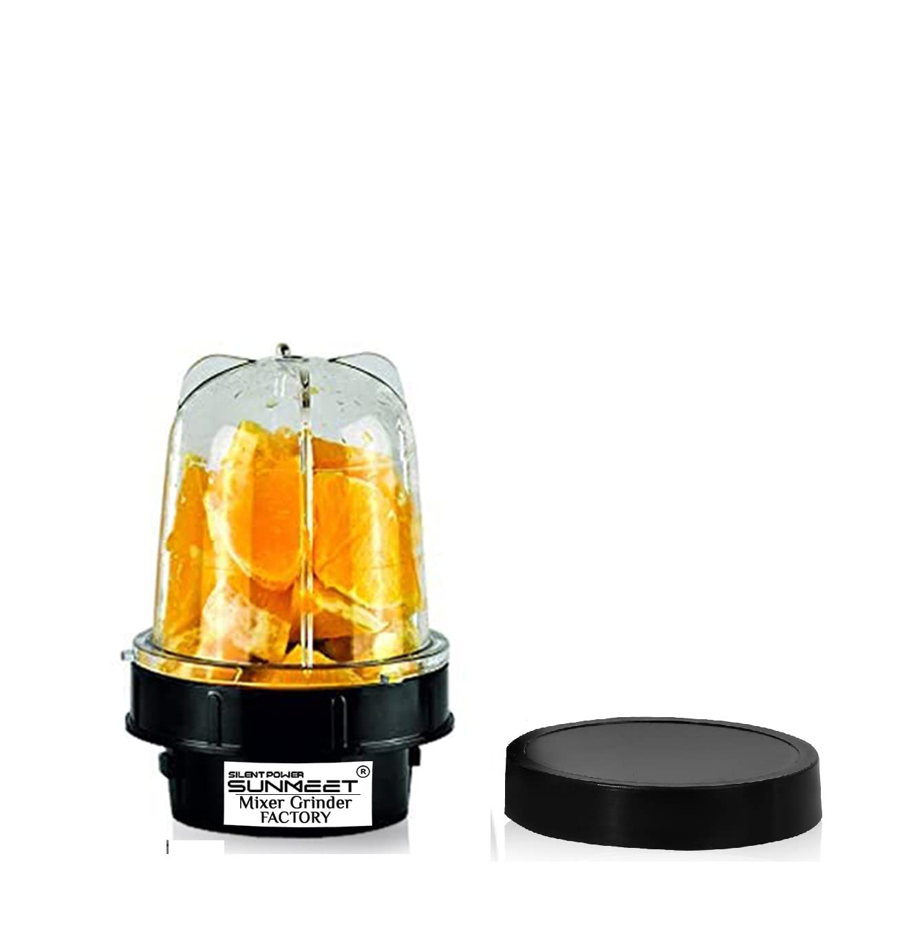 Small Bullet Jar for Mixer Grinder Set of 1 (350 ML) ABS Transparent Plastic Mixer Juicer Jar, Black- NMGF12-image-46