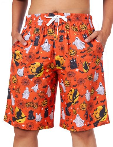 Vogseek Christmas Pajama Shorts for Mens Pjs Shorts Funny Loose Men Sleepwear