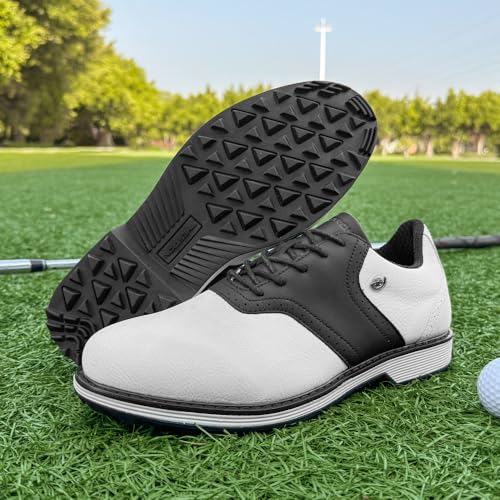Image of THESTRON Men Golf Shoes Waterproof Professional Golf Footwears Spikes Spikeless Golf Walking Sneakers Turf Sports Golf Training Sneakers for Men