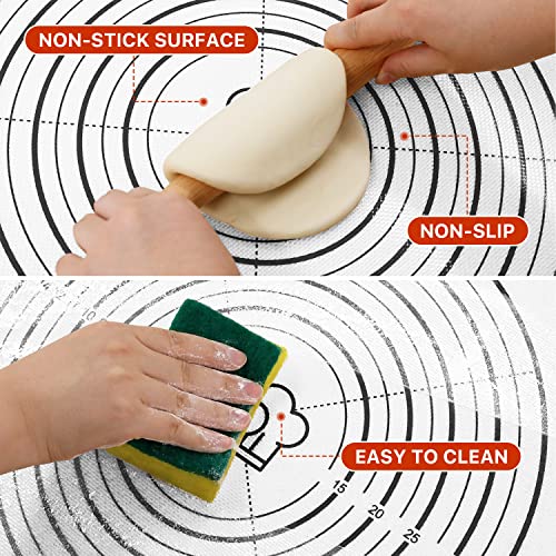 Silicone Baking Pastry Mat,36" x 24" Large Non Stick Sheet Mat with Measurement, Non-slip Food Grade Dough Rolling Mat for Making Cookies,Macarons,Bread - Image 5