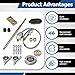 32 Go Kart Axle Kit with Shaft + Hub+ Chain+ Brake Master Cylinder + Sprocket Replacement for Go Kart ATV