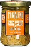 Tonnino Tuna Fillet with Garlic In Olive Oil, (Pack of 6)